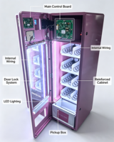 Distributeur automatique intelligent 12 voies avec SDK, gestion cloud, intégration TPV, haute rentabilité, pour snacks combinés, 12-24 tunnels, vente au détail