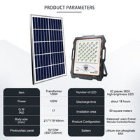 Lumière d'inondation solaire fendue professionnelle 60W 100W 200W 300W IP67 étanche pour l'éclairage de sécurité de ferme de cour de jardin