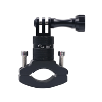 Support de guidon de vélo rotatif à 360° avec adaptateur 1/4, support de caméra en aluminium pour moto compatible GoPro Hero, DJI Action, Insta360