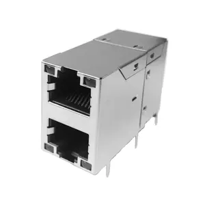 Dual Port RJ45 Network Jack Connector Ethernet Communication Interface Module From China Connector Rj45 Jack