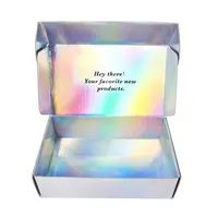 Caixa de papel holográfica dobrável de luxo, eco-amigável, caixa de papel holográfica dobrável, roupas de casamento, caixa de embalagem de cosméticos de cartão
