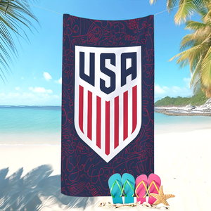 Serviette <span class=keywords><strong>de</strong></span> plage commémorative Coupe du Monde <span class=keywords><strong>de</strong></span> football 2026, serviette <span class=keywords><strong>de</strong></span> <span class=keywords><strong>bain</strong></span> à séchage rapide, serviette imprimée football (USA, Canada, Mexique) - Product Image 2