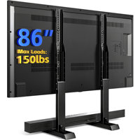 Soporte Universal Negro para TV de Sobremesa, Altura Ajustable, Acero, para TV LED/LCD de 24-86 Pulgadas, Resistente, 150 Libras, Gestión de Cables, 5 Años de Garantía