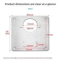 Plaque de fixation en métal pour charnière de porte d'armoire 80x80mm, nouveau style chinois, outil de réparation de meubles avec vis incluses