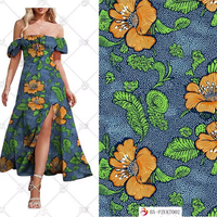 Tissu imprimé numérique en rayonne 100 % filée, motif batik ciré, imitation batik, pour robes de femmes africaines (vente en gros)