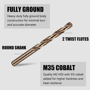 M35 M42 <strong>Cobalt</strong> Twist <strong>Drill</strong> <strong>Bit</strong> Set Hardened Metal Straight Shank HSS 135 Degree <strong>Cobalt</strong> <strong>Drill</strong> for Stainless Steel Wood - Product Image 4