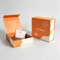 Boîte cadeau rigide magnétique blanche avec couvercle pour cartes de visite de luxe personnalisées, insert magnétique et sac inclus
