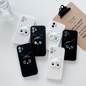 3d de sublimación en blanco lindo gato blanco y negro teléfono casos para tiburón negro 4 caso - Product Image 2