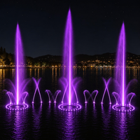 Fontaine à jet d'eau super haute pression programmable avec laser RGB grand format, IP68, en acier inoxydable 304, contrôle IA, CE RoHS, OEM, pour lacs, parcs, hôtels, extérieur
