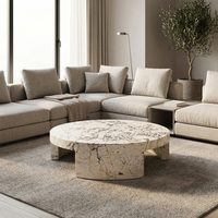 Meubles en gros OEM&ODM, table basse ronde en marbre de luxe.