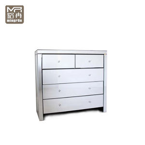 Bedroom Group <span class=keywords><strong>Mirrored</strong></span> Furniture <span class=keywords><strong>Dresser</strong></span> Tall Boy 7 Drawers Chest Night StandためHomeまたはHotel - Product Image 6