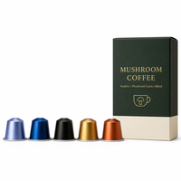 Capsules de café aux champignons OEM |   Café Arabica et extrait de champignons multiples (Crinière de lion, Reishi, Chaga, Cordyceps) |   Marque privée
