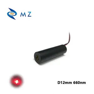 Compacto D12mm 660nm 200MW DC5V/12V/24V láser de punto rojo grado industrial ACC Drive módulo láser de punto puntero láser rojo