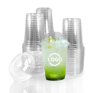 Logo personnalisé 98 mm de diamètre. Gobelets jetables écologiques en PET avec couvercles 12/14/16/18/20/24oz transparents pour boissons froides - Product Image 1