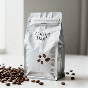 Bolsa de Embalaje de Café en Polvo de Aluminio Impresa Personalizada, 250g 500g 1kg 12oz, Reciclable, con Válvula, Cierre y Fondo Plano - Product Image 3