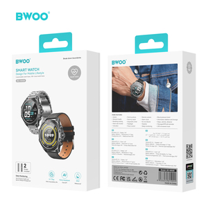 นาฬิกาสมาร์ทวอทช์ BWOO รองรับการโทรแบบไร้สาย ดีไซน์คลาสสิกทันสมัยสำหรับผู้ชาย หน้า<span class=keywords><strong>จ</strong></span>อสัมผัสเต็มรูปแบบขนาด 1.43 นิ้ว ใช้งานเป็นสมาร์ทโฟนได้ - Product Image 6