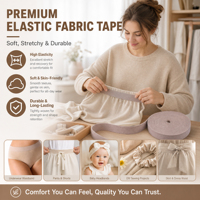Rubans de bordure noir jais personnalisés avec logo Oeko-Tex pour vêtements pour bébés en maille respirante, norme Oeko-Tex Standard 100, qualité supérieure robuste.