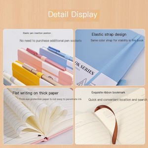 New Arrival tùy chỉnh A5 bìa cứng trường Tạp Chí máy tính xách tay dễ thương PU Nhật ký da với 100 sheets và nhiệt ràng buộc bao gồm bút - Product Image 3