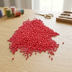 Perles de rocaille rondes rouges Jaunty 8'0 Preciosa (verre) 3 mm, perles en vrac mélangées, lot en vrac pour la fabrication de bijoux, artisanat, broderie - Product Image 3