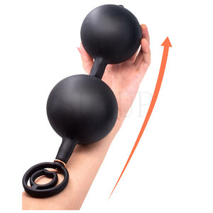 Boîte personnalisée gratuite-Massage gonflable de la prostate <span class=keywords><strong>Plug</strong></span> anal Deux perles de défilement Anneau de verrouillage du pénis Bouchons de cul gonflés Dilatateur - Product Image 5
