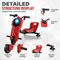 Trottinette électrique premium 180W à 3 roues avec feux LED et feux arrière, sûre pour les enfants, pour le plaisir en extérieur