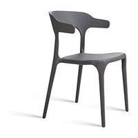 Chaise de salle à manger ergonomique empilable légère en PP gris contemporain H-683 pour ferme, maison, bureau, salle de sport, hôtel, entrepôt, école