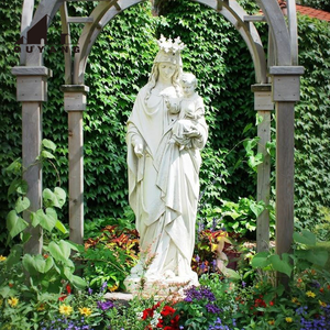 QUYANG personnalisé moderne décoration extérieure grand marbre sculpté à la main catholique religieux vierge marie priant Statue - Product Image 5