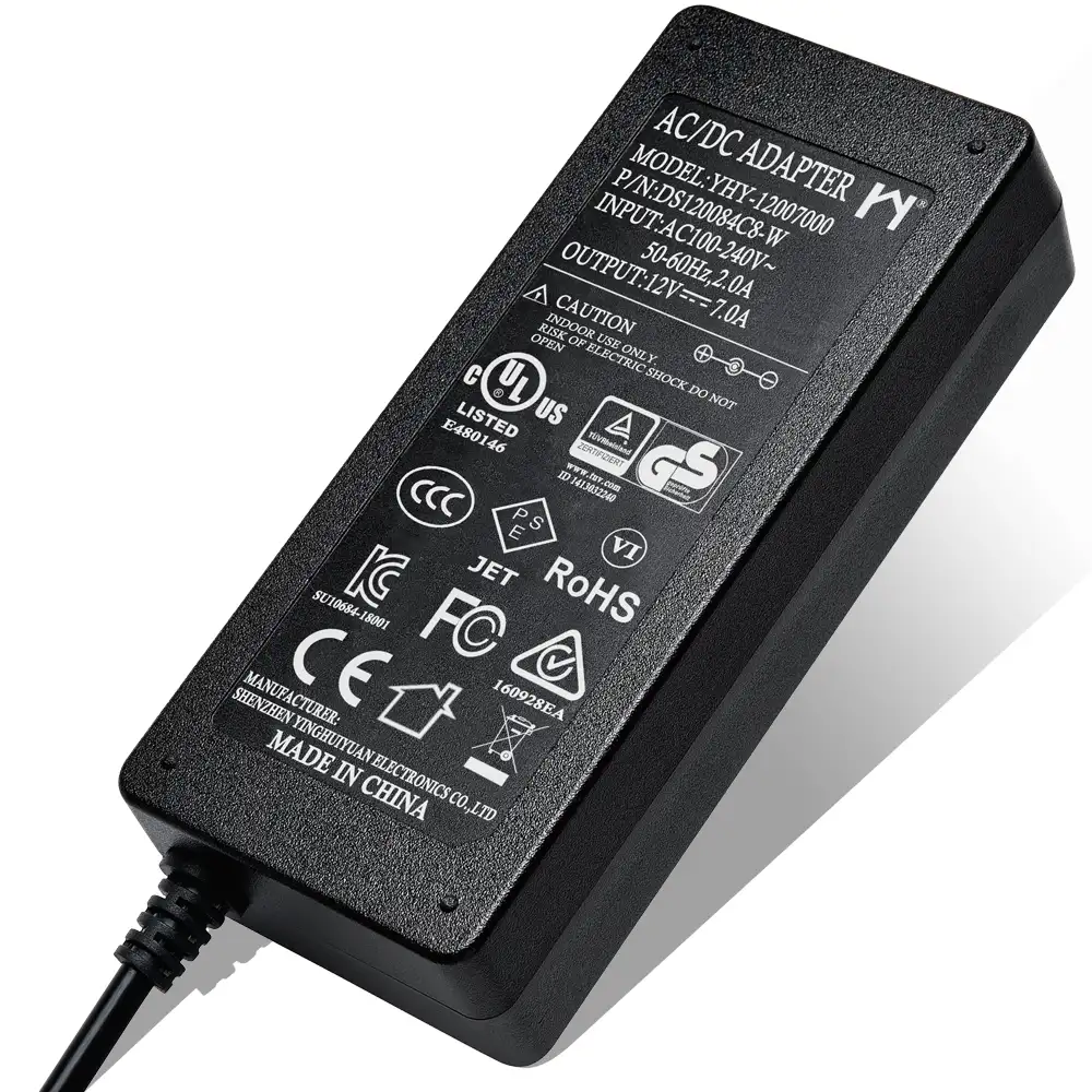 Power adapter eingang 100-240v ac 50-60hz schalt netzteil 84w 12v 7a 84w locking stecker DC stecker 5521 5525 2.1mm 2.5mm