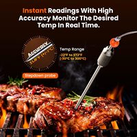 Termometer makanan plastik nirkabel LCD, 4 Probe termometer daging Digital untuk penggunaan Oven dapur memanggang luar ruangan OEM