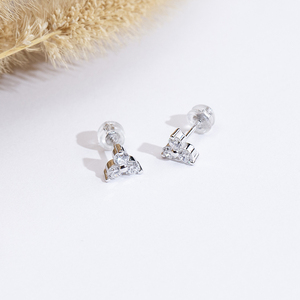 Boucles d'oreilles rondes en argent S925 avec diamants Messi Jewelry MSE-884 pour femmes - Product Image 3