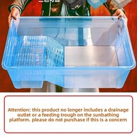 Grand réservoir rectangulaire en plastique pour tortues, boîte d'élevage, enclos, conteneur d'élevage pour usage domestique, pour tortues à oreilles rouges