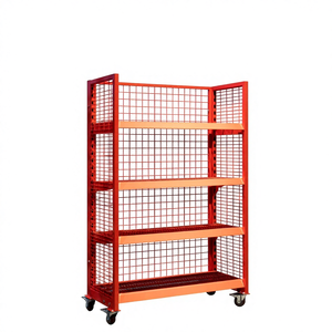 Mobile Heavy-Duty & Light Duty Supermarket Rack with Swivel Casters Metal Construction Epoxy Powder Coating 200-500kg Capacity - Product Image 6