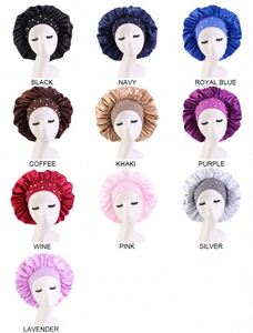 Custom Glittering Pearls and Rhinestones Satin Wide <b>Band</b> Sleeping Cap Turban <b>Hat</b> With Logo Bonnet Promotion Gift - Product Image 2
