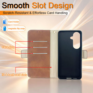 Étui portefeuille rétro en PU mat <span class=keywords><strong>avec</strong></span> rabat sécurisé, multiples emplacements pour cartes, support pliable et <span class=keywords><strong>coque</strong></span> anti-chute pour iPhone 17 Pro - Product Image 3