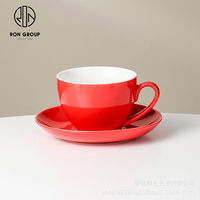 Tasse expresso en céramique émaillée nordique 220cc porcelaine expresso cappuccino latte tasse café turc tasses à thé et soucoupes ensembles