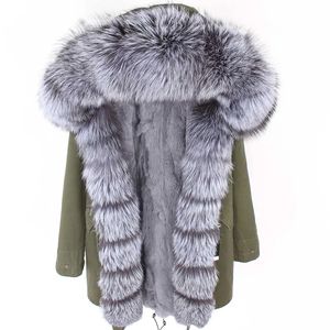 Trench Invernale da <span class=keywords><strong>Donna</strong></span> 2025 Classico e Confortevole con Fodera Staccabile in Pelliccia di Coniglio e Bordi in Vera Pelliccia di Volpe - Product Image 4