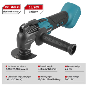 Outil oscillant <span class=keywords><strong>multifonction</strong></span> <span class=keywords><strong>Makita</strong></span> à longue autonomie, vitesse variable, fonction anti-redémarrage, pour les bricoleurs et les charpentiers - Product Image 4