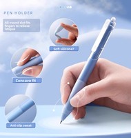 [Iridescent Color Art Press Neutral Pen Nib Student Exam Brush Pen Gradient Color Quick-drying 0.5mm Black Pen 5pcs in One Box
