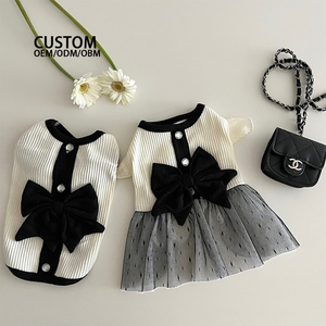 Vestido de Terileno Cómodo con Estampado Vintage de Lujo para Primavera/Verano, con Diseño de Oso de Peluche y Perro Pomerania para Gatos y Perros, Tallas XS-XL - Product Image 1