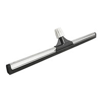 Serpillère industrielle en acier inoxydable pour surfaces irrégulières - Lame en caoutchouc écologique - Outil de nettoyage robuste noir - Nettoyeur de sol