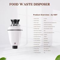 Évier de cuisine électrique domestique de grande capacité Chambre de broyage efficace en acier inoxydable à trois couches Broyeur d'ordures de cuisine