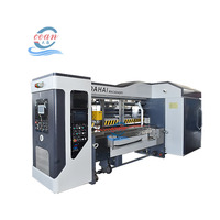Mesin Pembuat Kotak Karton Otomatis Penuh  Flexo 4 Warna Printer Slotter Die Cutter Folder Gluer Strapping Line