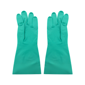 Nhà Máy Giá không thấm nước Heavy Duty Găng tay màu xanh lá cây Nitrile công nghiệp găng tay - Product Image 4