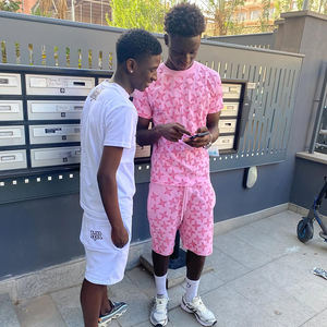 Completo Streetwear con Stampa Sublimatica, Set Due Pezzi Personalizzato, <span class=keywords><strong>Abbigliamento</strong></span> <span class=keywords><strong>Slim</strong></span> <span class=keywords><strong>Fit</strong></span>, Completo Casual da <span class=keywords><strong>Uomo</strong></span> con Pantaloncini e T-shirt, Vendita all'Ingrosso - Product Image 5