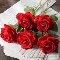 WAWA Kunstseiden-Rose Künstliche Blume Einzeln für Zuhause Hochzeit Valentinstag Weihnachten Umweltfreundlich Festliche Feier