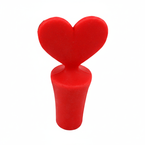 Heart-Shaped Silicone <b>Wine</b> Stoppers with Unique Cap - Product Image 2