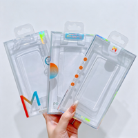 Boîte d'emballage transparente en PET pour téléphone, boîte de présentation holographique arc-en-ciel avec bord laser, boîte de vente au détail avec languette de suspension pour l'électronique grand public