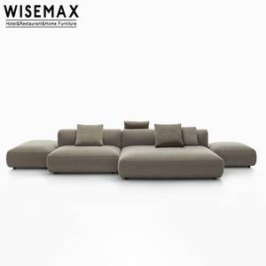 MUEBLES WISEMAX, Muebles para el Hogar de Estilo Minimalista Italiano, Juego de Sofás de Tela de Terciopelo con Brazos Bajos, Sofá Seccional Moderno, Juego de Sofás de Piso - Product Image 6
