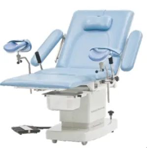青い婦人科テーブルPU素材マタニティベッド病院婦人科病院の電気配達ベッドで使用