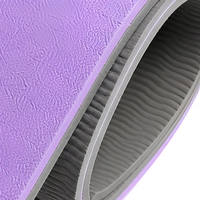 Tapis de yoga et de Pilates en TPE de couleur unie, longueur 183 cm, épaisseur 8 mm, imperméable, antidérapant, résistant aux déchirures, portable pour l'entraînement de danse